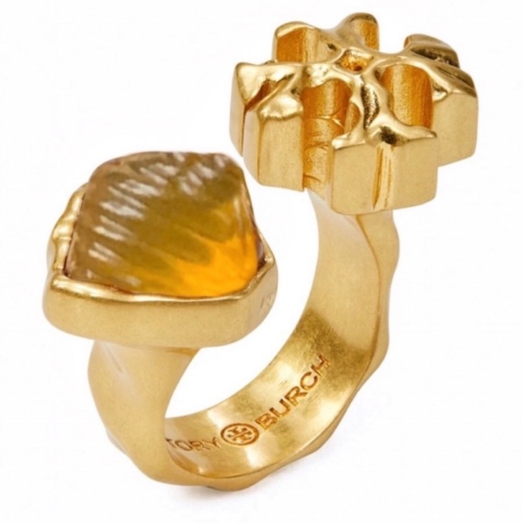 Tory Burch Jewelry - Tory Burch holiday sale Roxanne Amber Antique gold open Ring